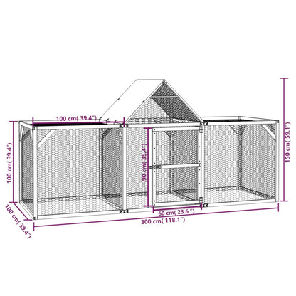 Vidaxl Gallinero Madera Maciza De Pino Impregnada 300x100x150 Cm_5