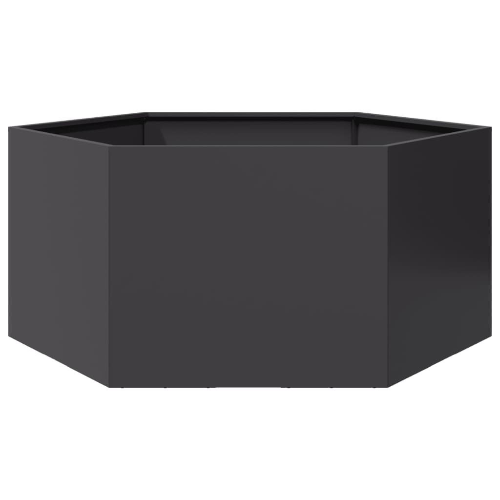 Jardinera Hexagonal Acero Negra 104x90x45 Cm_1