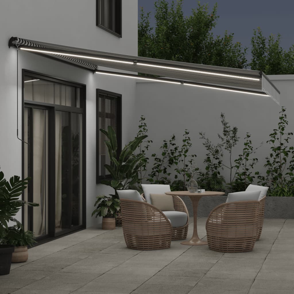 Toldo Retráctil Manual Con Luz Led Antracita Y Blanco 400x350cm_2