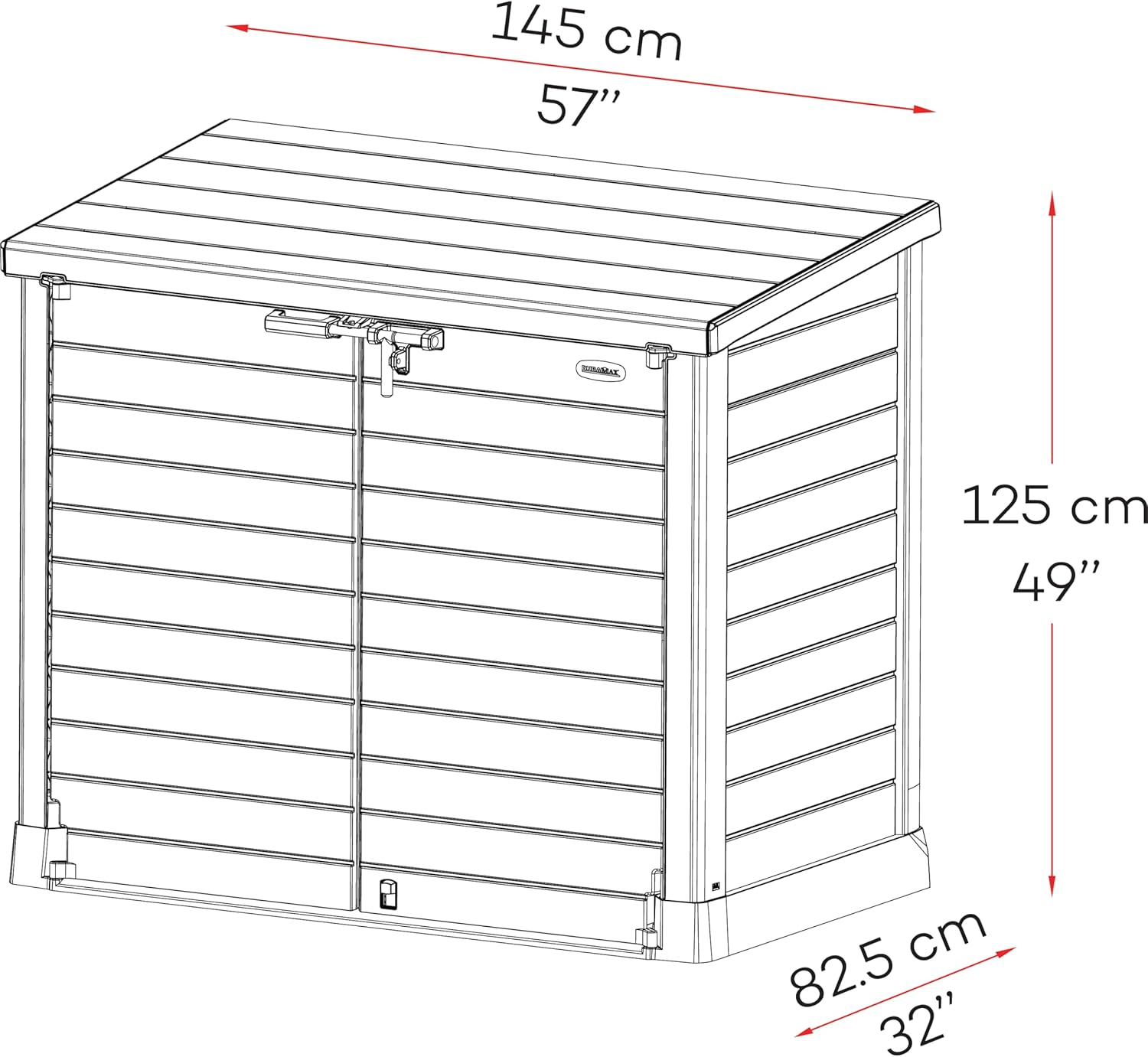 Duramax - Arcón Cubre Cubos Exterior - 1200 L - Pvc - Color Marrón -  -_3