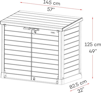 Duramax - Arcón Cubre Cubos Exterior - 1200 L - Pvc - Color Marrón -  -_3