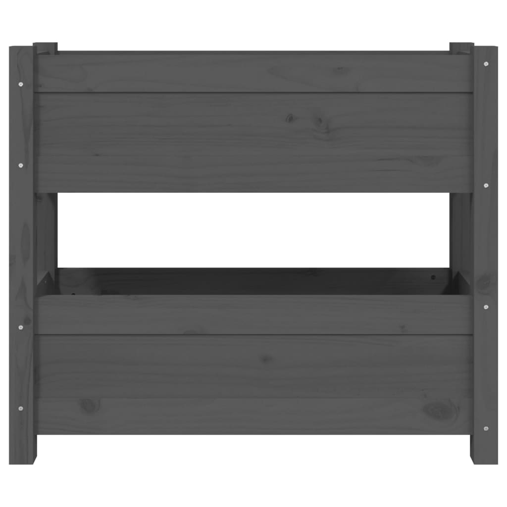 Jardinera De Madera Maciza De Pino Gris 77x25x66 Cm_4
