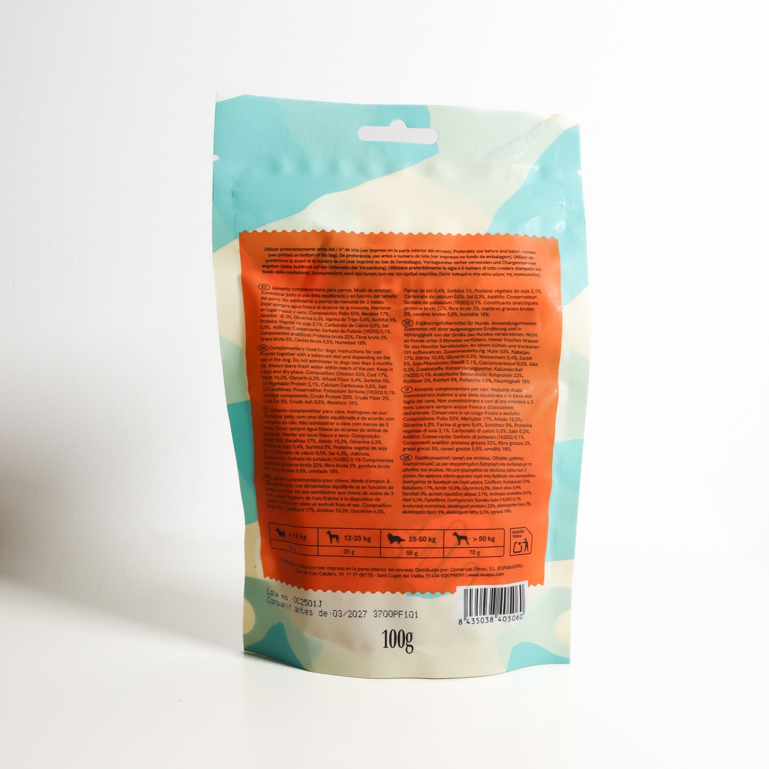 Snack Para Perro En Stick De Bacalao Con Pollo Desecado Wuapu 500gr_4