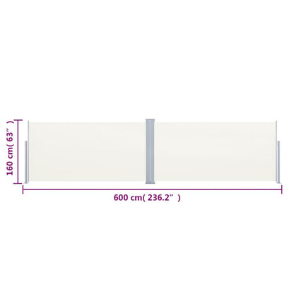Vidaxl Toldo Lateral Retráctil Crema 160x600 Cm_2
