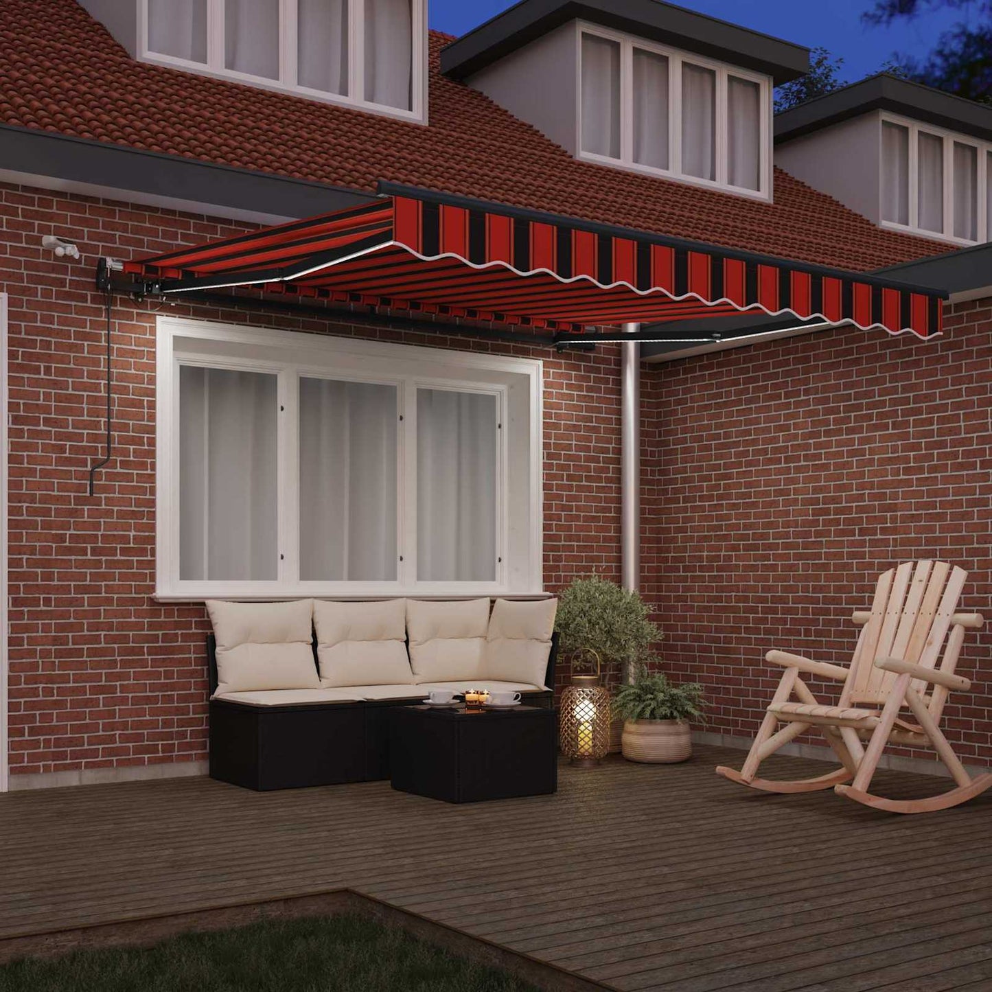 Toldo Retráctil Naranja Y Marrón 300 X 250 Cm Poliéster_2