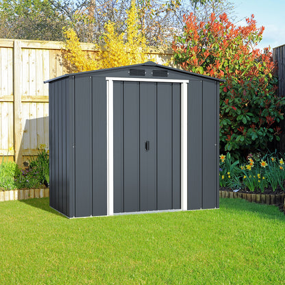 Caseta Cobertizo Eco Denia 6×4 Metal Gris Antracita_2