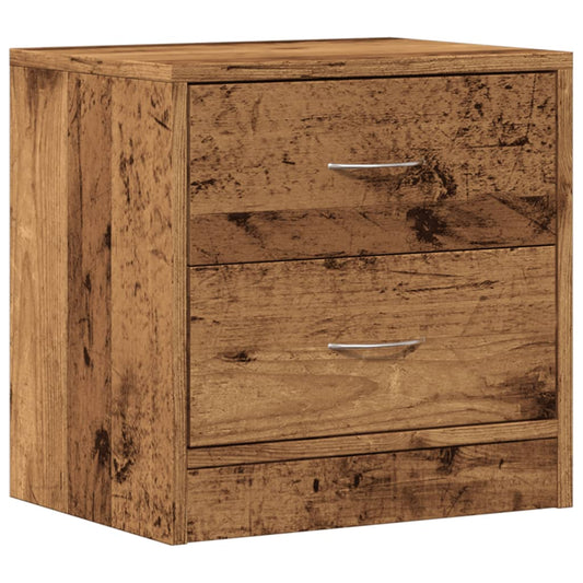 Mesita De Noche Madera De Ingeniería Envejecida 40x30x40 Cm_0