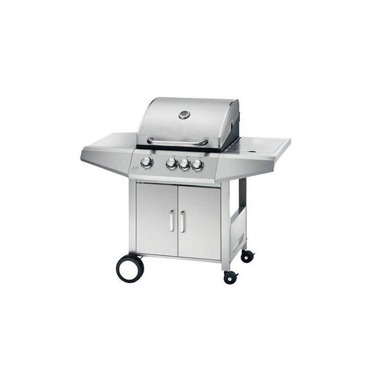 Muvip Barbacoa Gas Inox 4 Fuegos - Estructura De Acero Inoxidable - 3 Fuegos Centrales + 1 Fuego Lateral - 2 Rejillas Esmaltadas_0