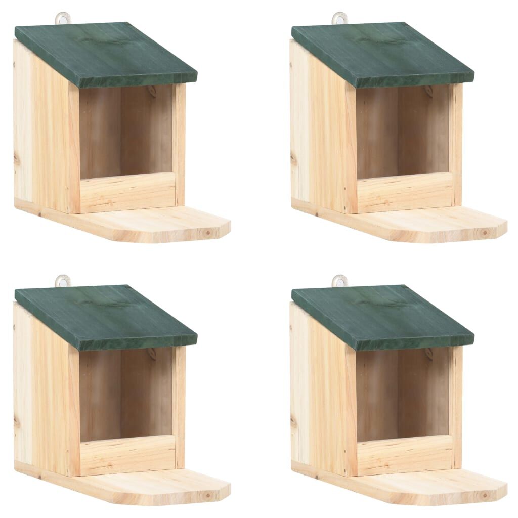 Vidaxl Casas De Ardilla 4 Unidades Madera De Abeto_0