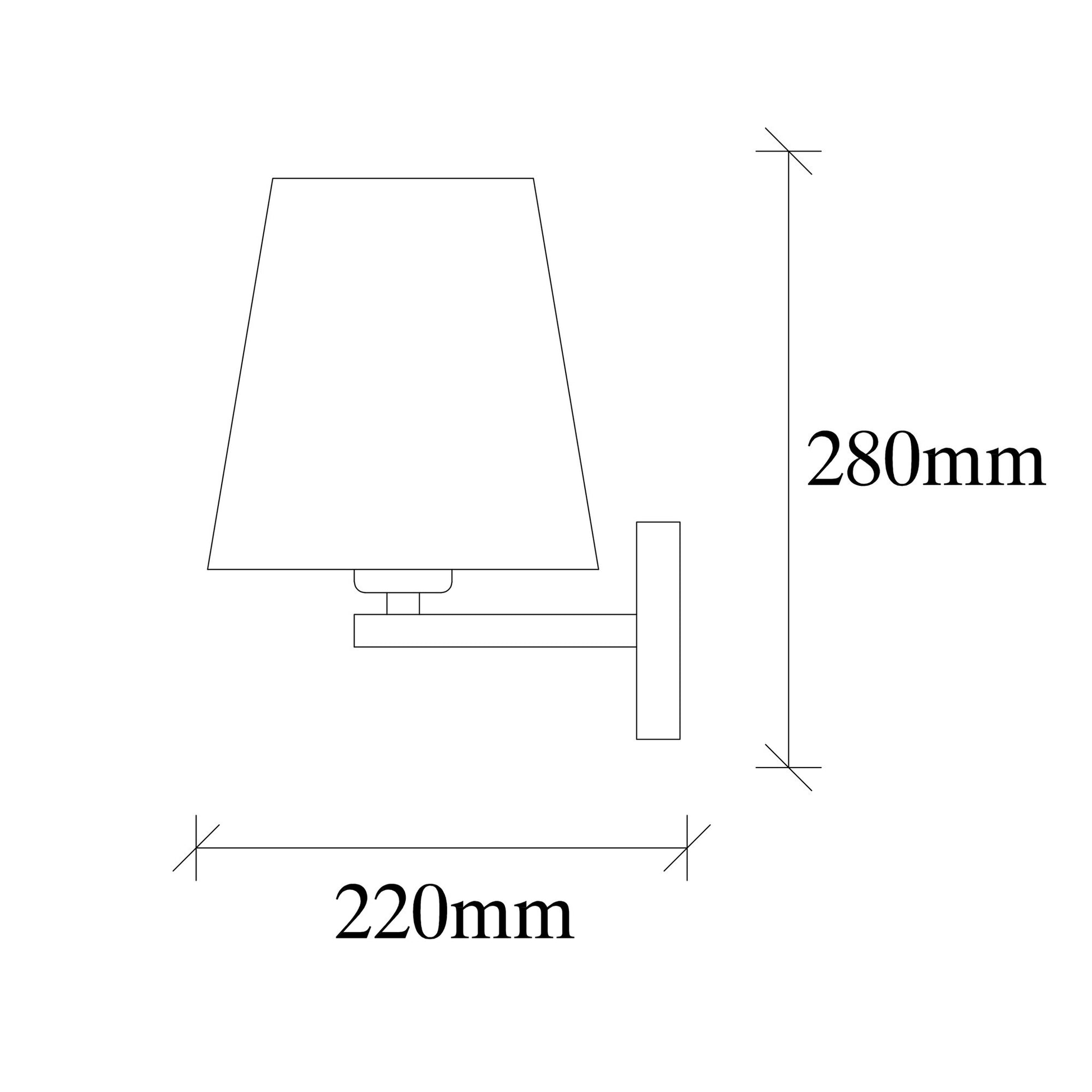 Aplique De Pared Pantalla Marrón, Metal , 18x24x30, Casquillo E 27 Max 40 W_1