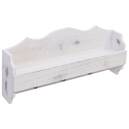Perchero De Pared De Madera Blanco 50x10x23 Cm_0