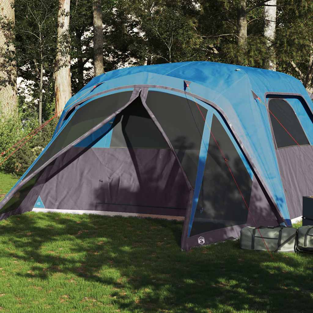 Tienda Campaña Familiar Con Porche 6 Personas Impermeable Azul_1