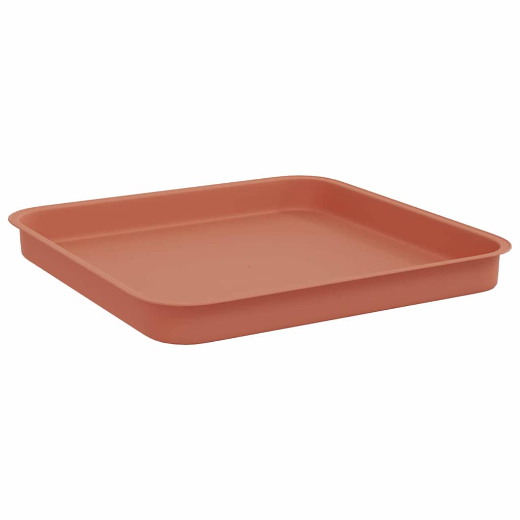 Bandeja Cuadrada Para Flores 6 Uds. Rojo Ladrillo Plástico_4