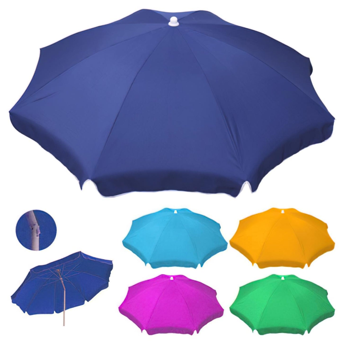 Sombrilla Playa Aluminio Y Poliester  200 Cm. Lisa