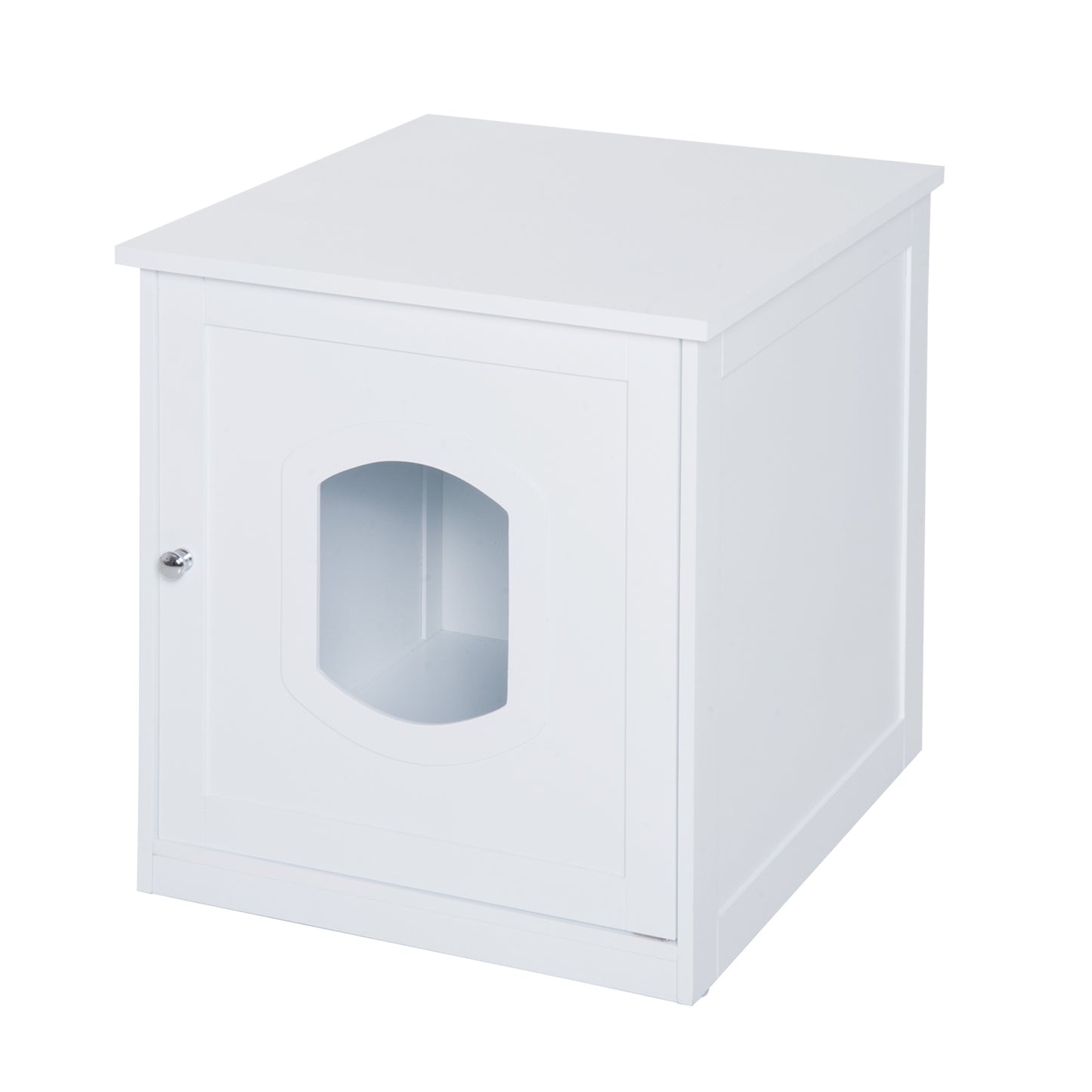 Pawhut Casa Para Gatos Extraíble Y Lavable Con Puerta Diseño 2 En 1 Blanco_4