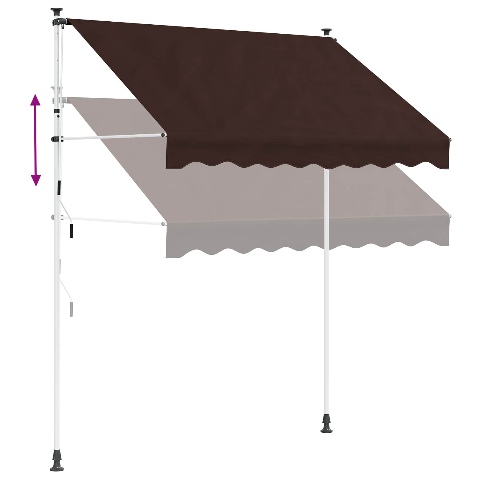 Toldo Retráctil Manual Marrón 200 Cm_5
