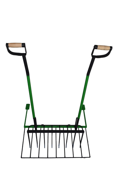 Horca Doble Mango 7 Púas + Rejilla Desterronadora