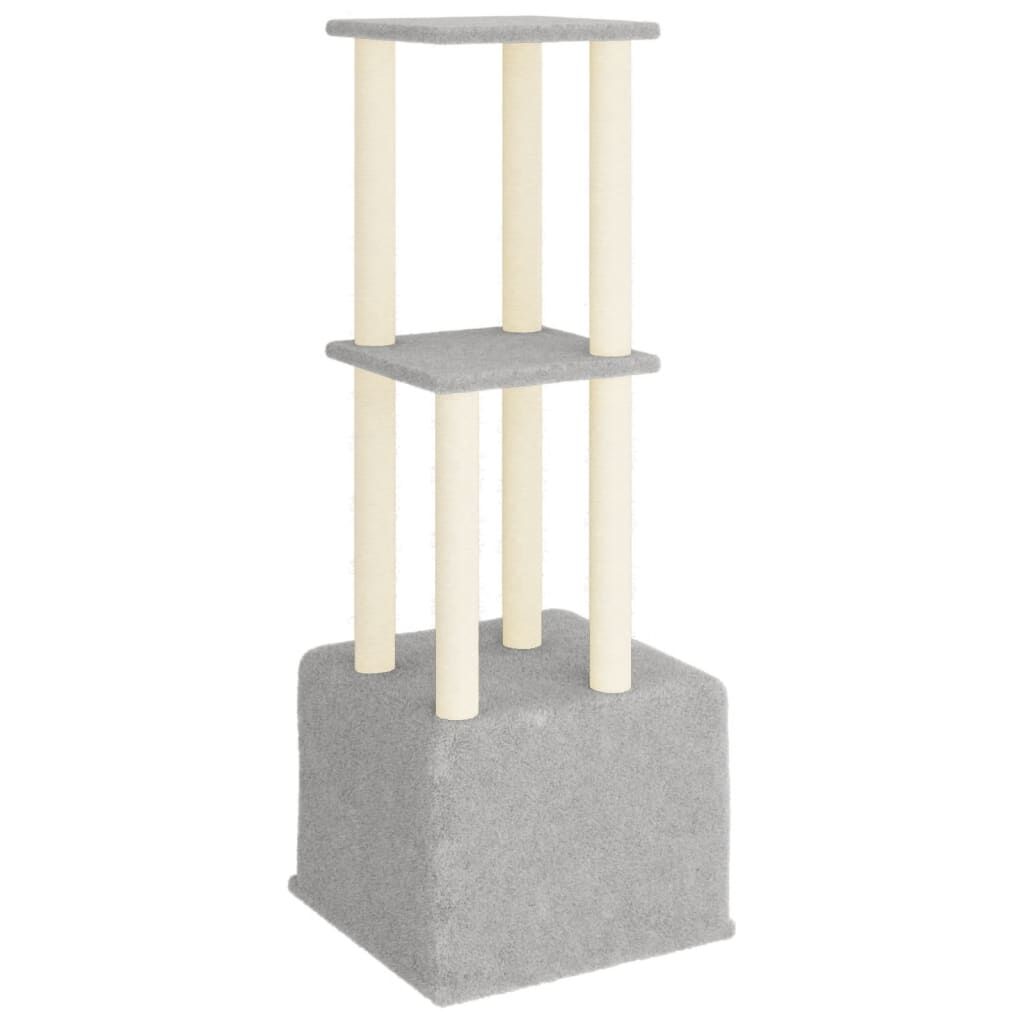 Vidaxl Rascador Para Gatos Con Postes De Sisal Gris Claro 133,5 Cm_4