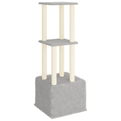 Vidaxl Rascador Para Gatos Con Postes De Sisal Gris Claro 133,5 Cm_4