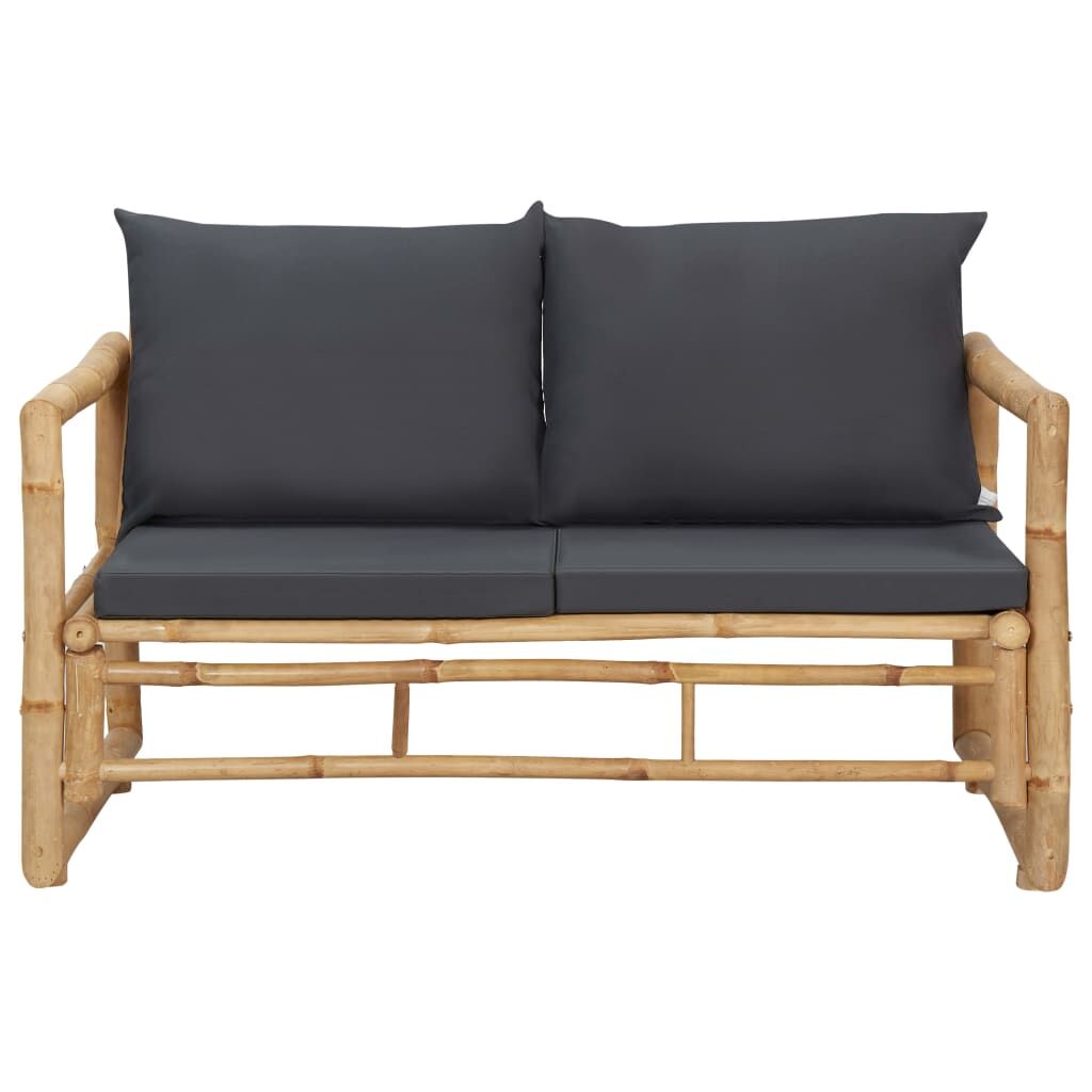Vidaxl Juego De Muebles De Jardín Con Cojines 4 Piezas Bambú_3