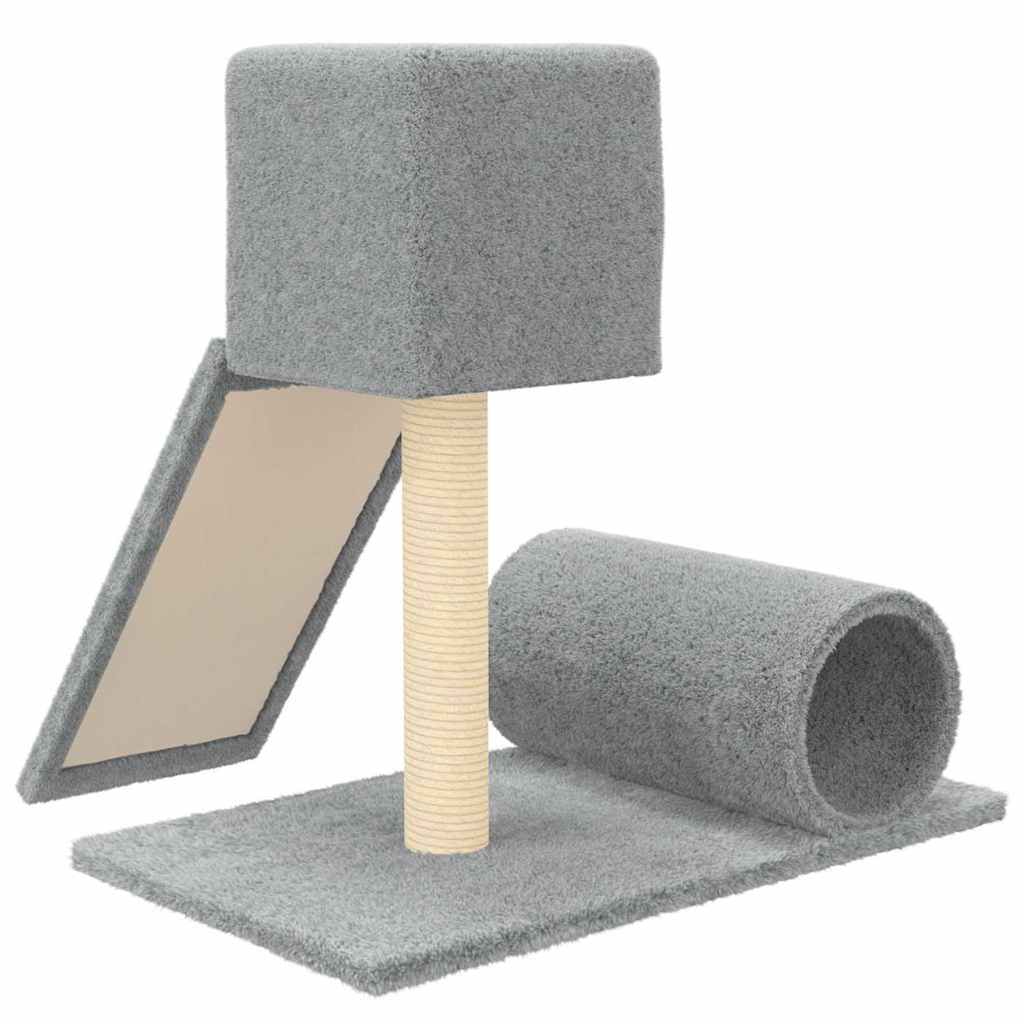 Rascador Para Gatos Con Postes De Sisal Gris Claro 59 Cm_4