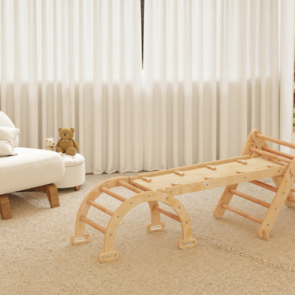 Aiyaplay 7 En 1 Triángulo De Escalada Montessori Con Arco Y Rampa 188x70 Cm_3