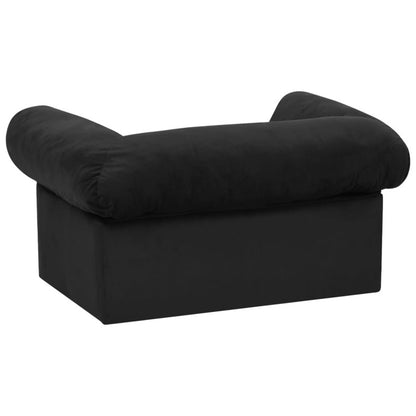 Vidaxl Sofá Para Perros Con Cajón Felpa Negro 75x50x38 Cm_5