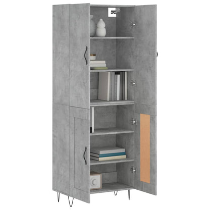 Aparador Alto Madera Contrachapada Gris Hormigón 69,5x34x180 Cm_2