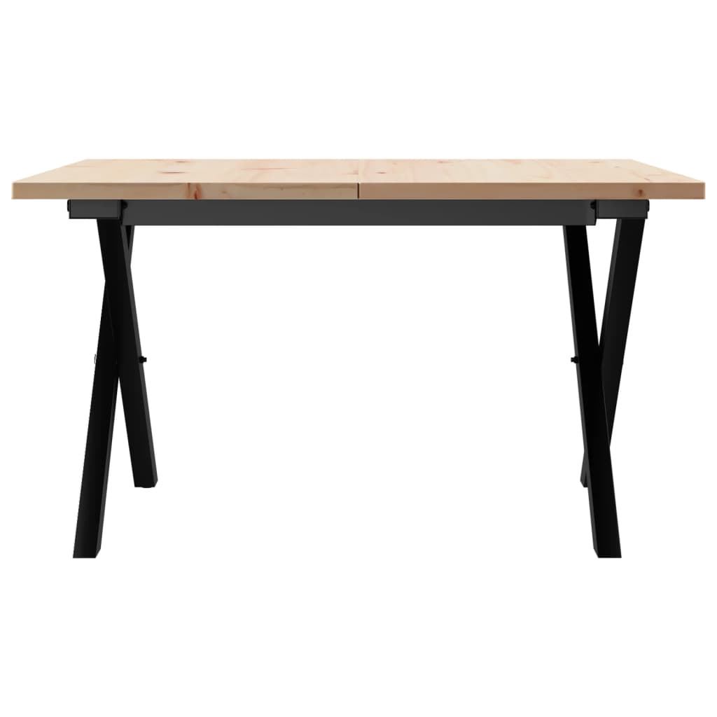 Mesa De Centro Marco X Madera Maciza Pino Y Acero 70x70x40 Cm_2