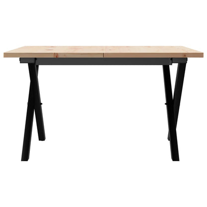 Mesa De Centro Marco X Madera Maciza Pino Y Acero 60x60x40 Cm_2