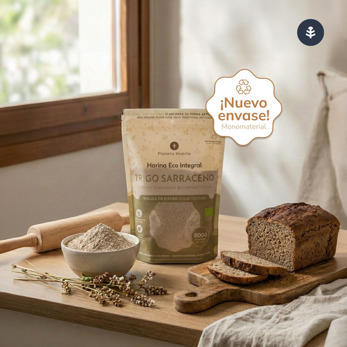 Harina Integral Trigo Sarraceno Eco Planeta Huerto 800 g