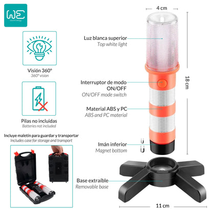 We Luz De Emergencia Para Coche, 2 Piezas, Luces Estroboscópicas De Seguridad_1