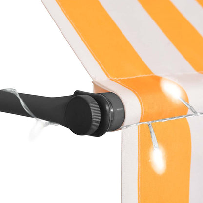 Toldo Manual Retráctil Con Led Blanco Y Naranja 400 Cm_3