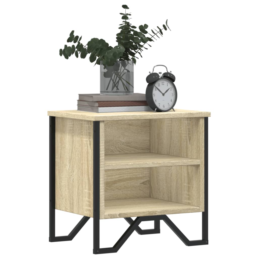 Mesita De Noche Madera De Ingeniería Roble Sonoma 40x30x40 Cm_2