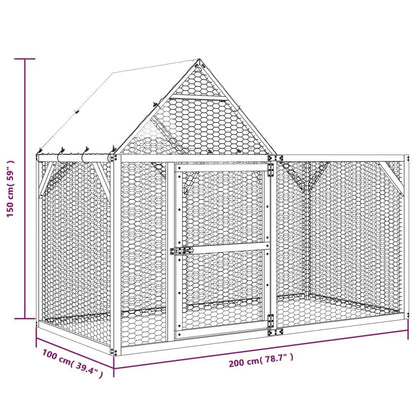 Vidaxl Gallinero Madera Maciza De Pino Impregnada 200x100x150 Cm_2
