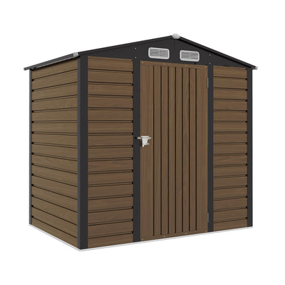 Outsunny Cobertizo De Jardín 190x131x188 Cm Con 2 Ventilaciones Y Puerta Roble_0