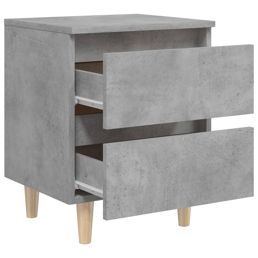Mesitas De Noche Con Patas 2 Uds Madera Pino Gris 40x35x50 Cm_4