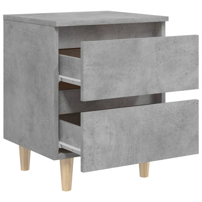 Mesitas De Noche Con Patas 2 Uds Madera Pino Gris 40x35x50 Cm_4