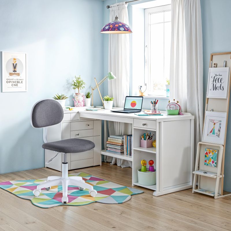 Silla De Estudio Juvenil Lucky Pvc, Gris, 40 X 80 X 50_2