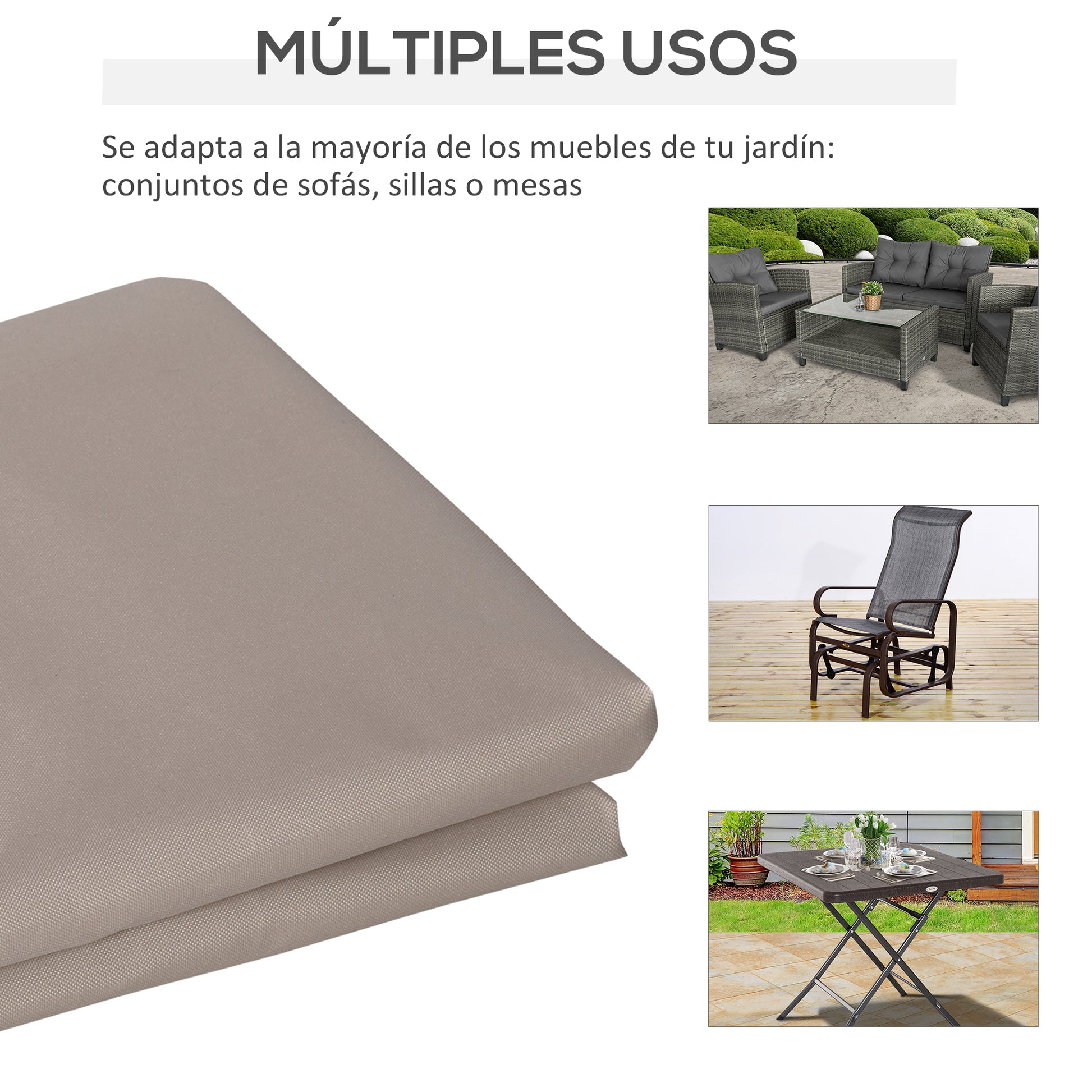 Outsunny Funda Para Muebles De Jardín Oxford Resistente 127x72x76cm Mesas Sillas_5