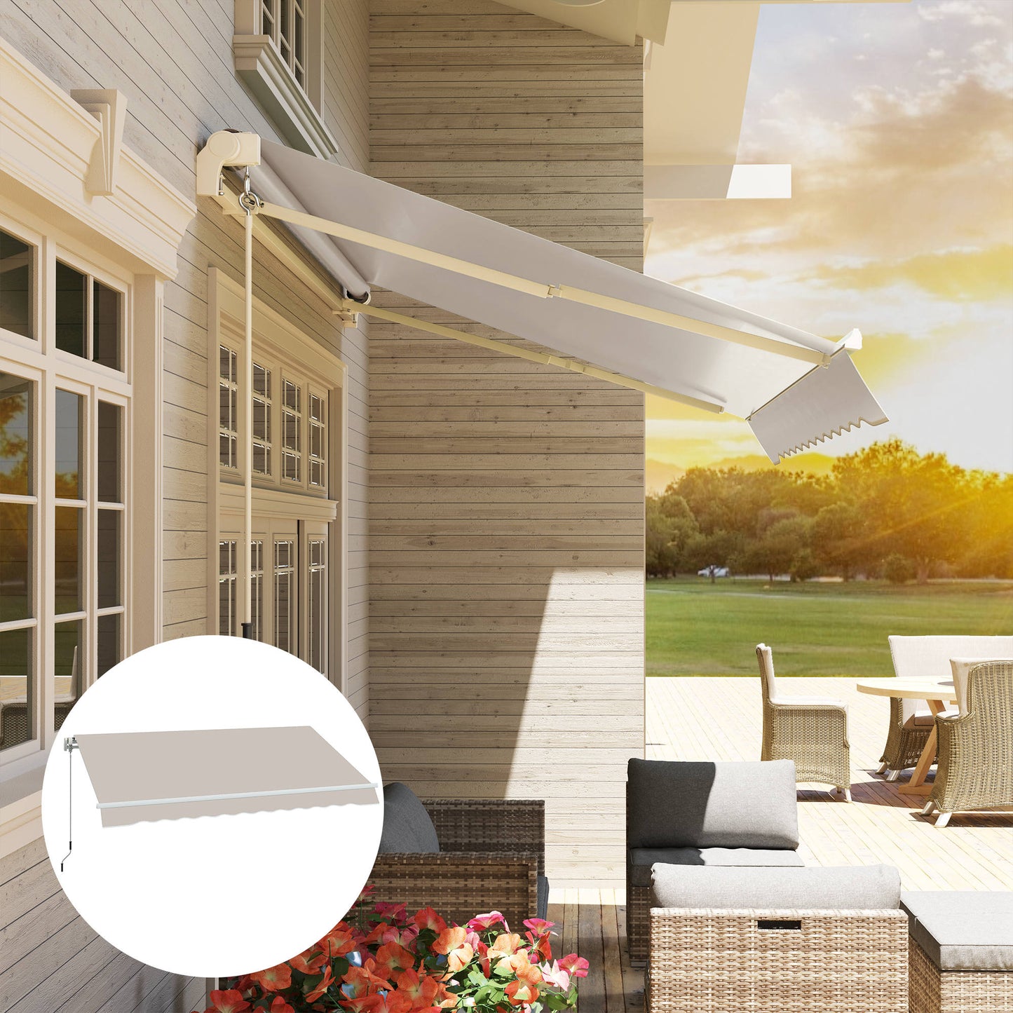 Outsunny Techo De Repuesto Para Toldo 2,8x2,5 M Con Protección Uv 50+ Crema_4