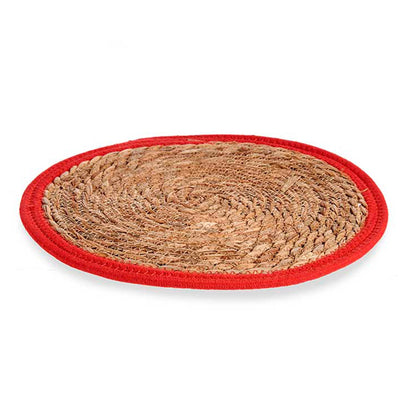 Tapete Natural Borde Rojo 35cm Colección Kinvara_0