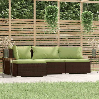 Vidaxl Set Muebles De Jardín 4 Piezas Y Cojines Ratán Sintético Marrón_1