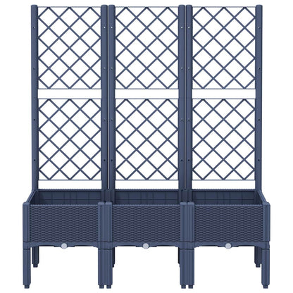 Jardinera Con Enrejado Pp Azul Gris 120x40x142 Cm_2