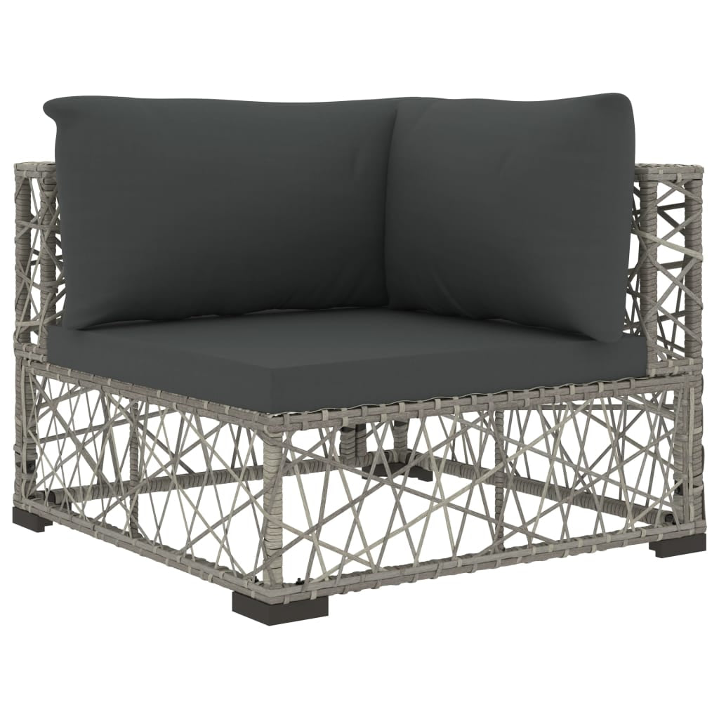 Vidaxl Set De Sofás De Jardín 6 Piezas Y Cojines Ratán Sintético Gris_3