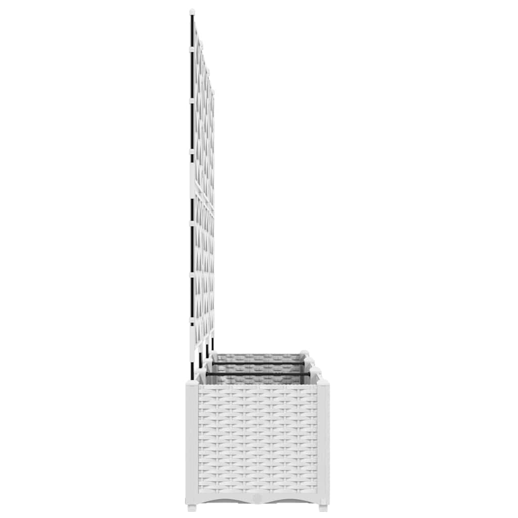 Macetero De Jardín 3 Uds. Blanco 120 X 40 X 143 Cm Pp_5