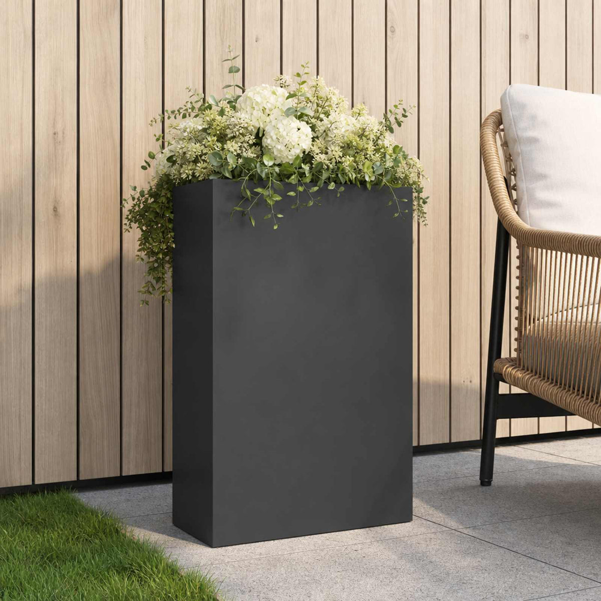 Macetero De Jardín Gris Antracita 50 X 20 X 75 Cm_1