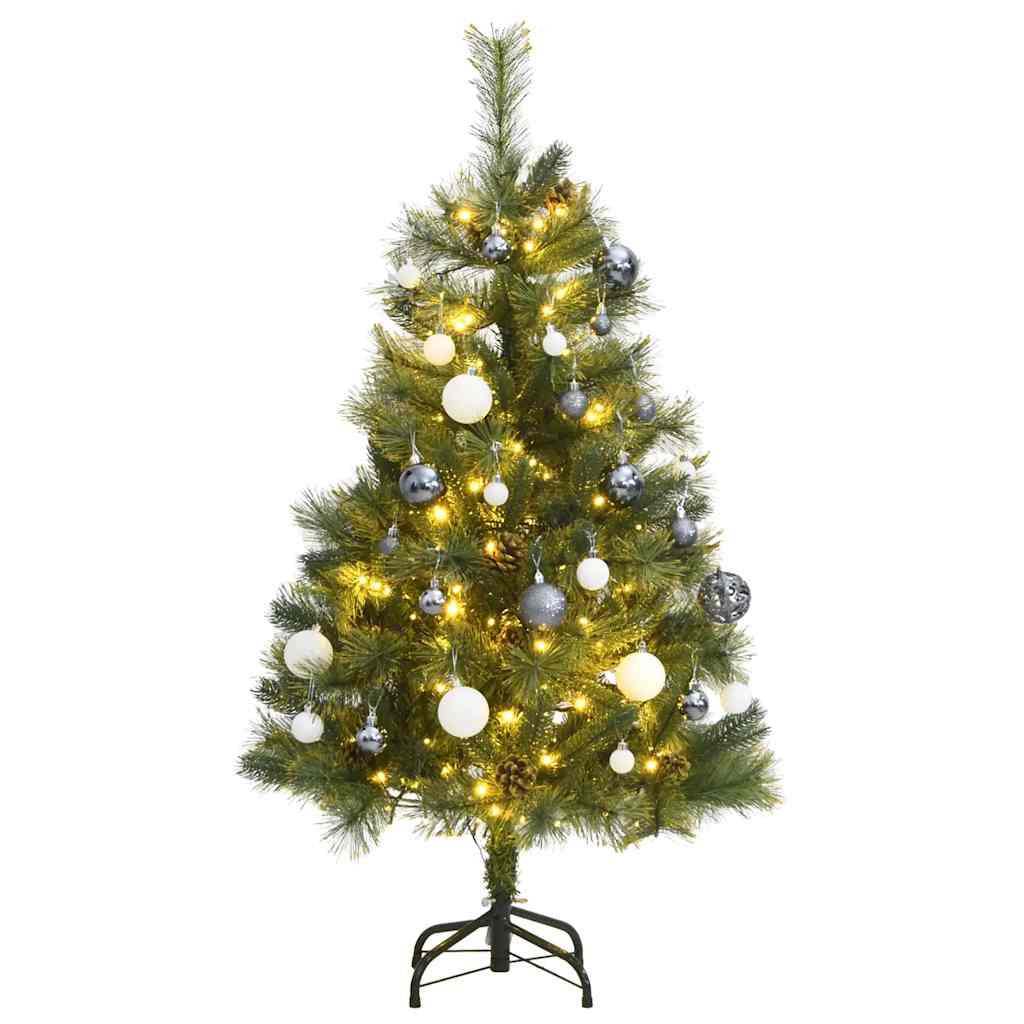 Vidaxl Árbol De Navidad Artificial Con Bisagras 150 Led Y Bolas 150 Cm_0