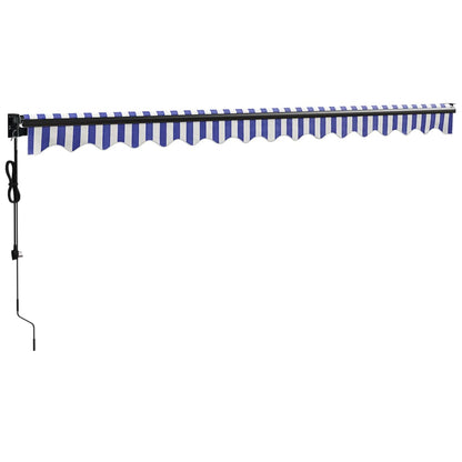 Toldo Retráctil Automático Azul Y Blanco 4,5x3 M_3