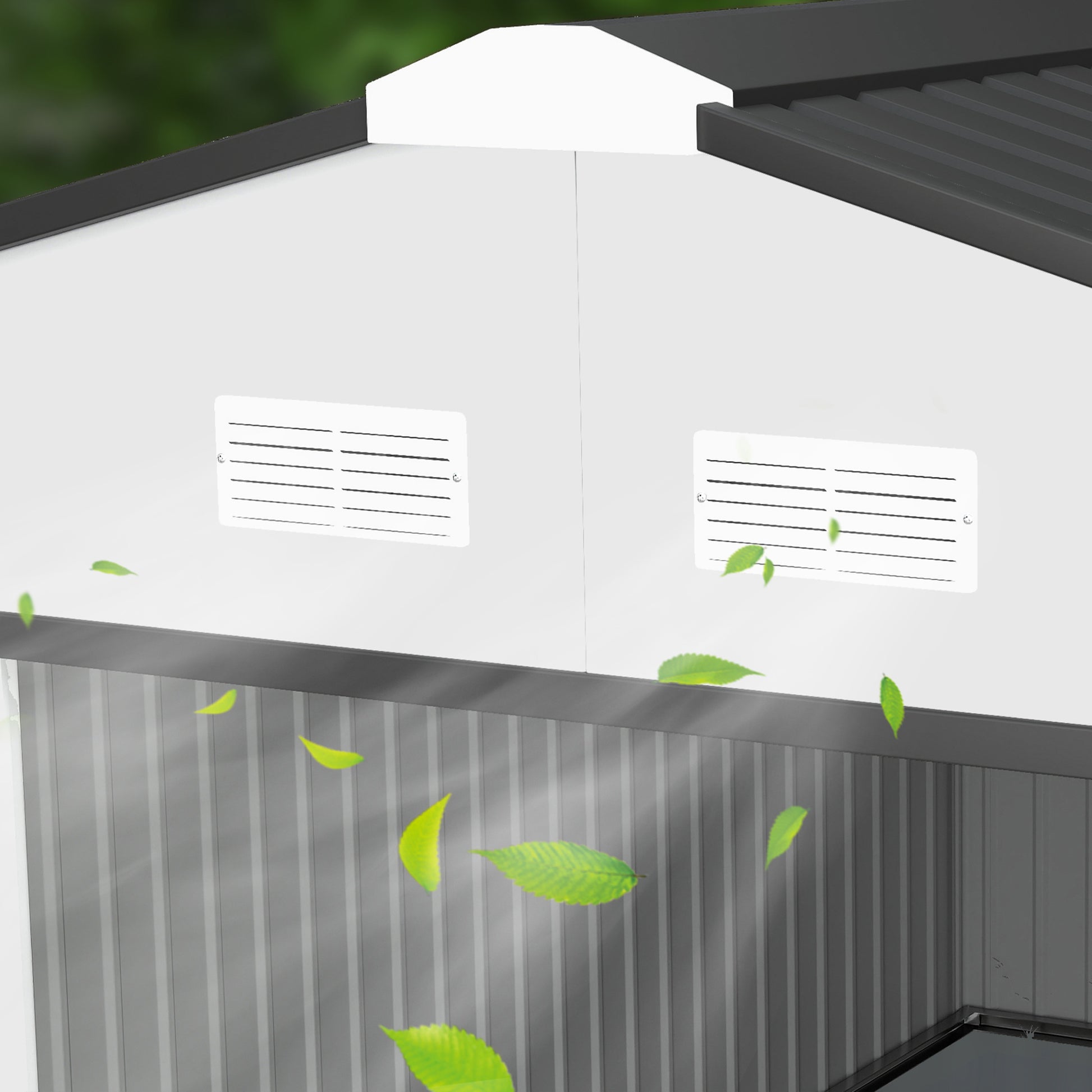Outsunny Caseta De Jardín Exterior 12,4 M² 340x386x200 Cm Con Puerta Corredera_3